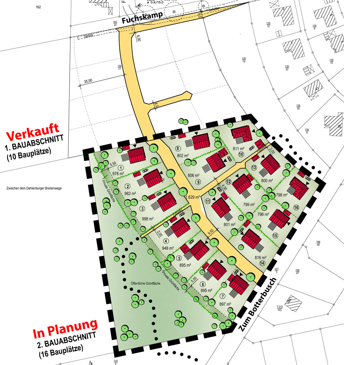 Baugebiet Bauplätze Himbergen attraktiv